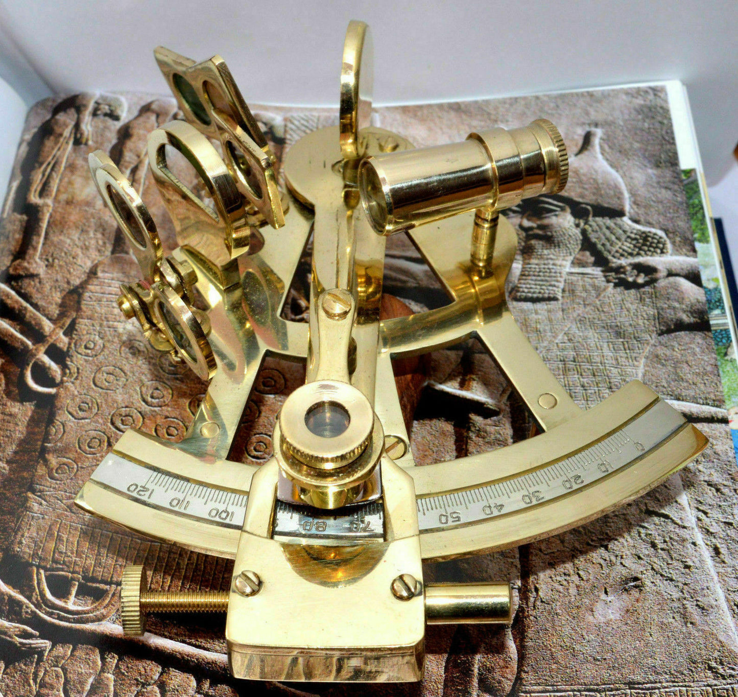 SOLID BRASS NAUTICAL ASTROLABE MARINE SEXTANT / NEW