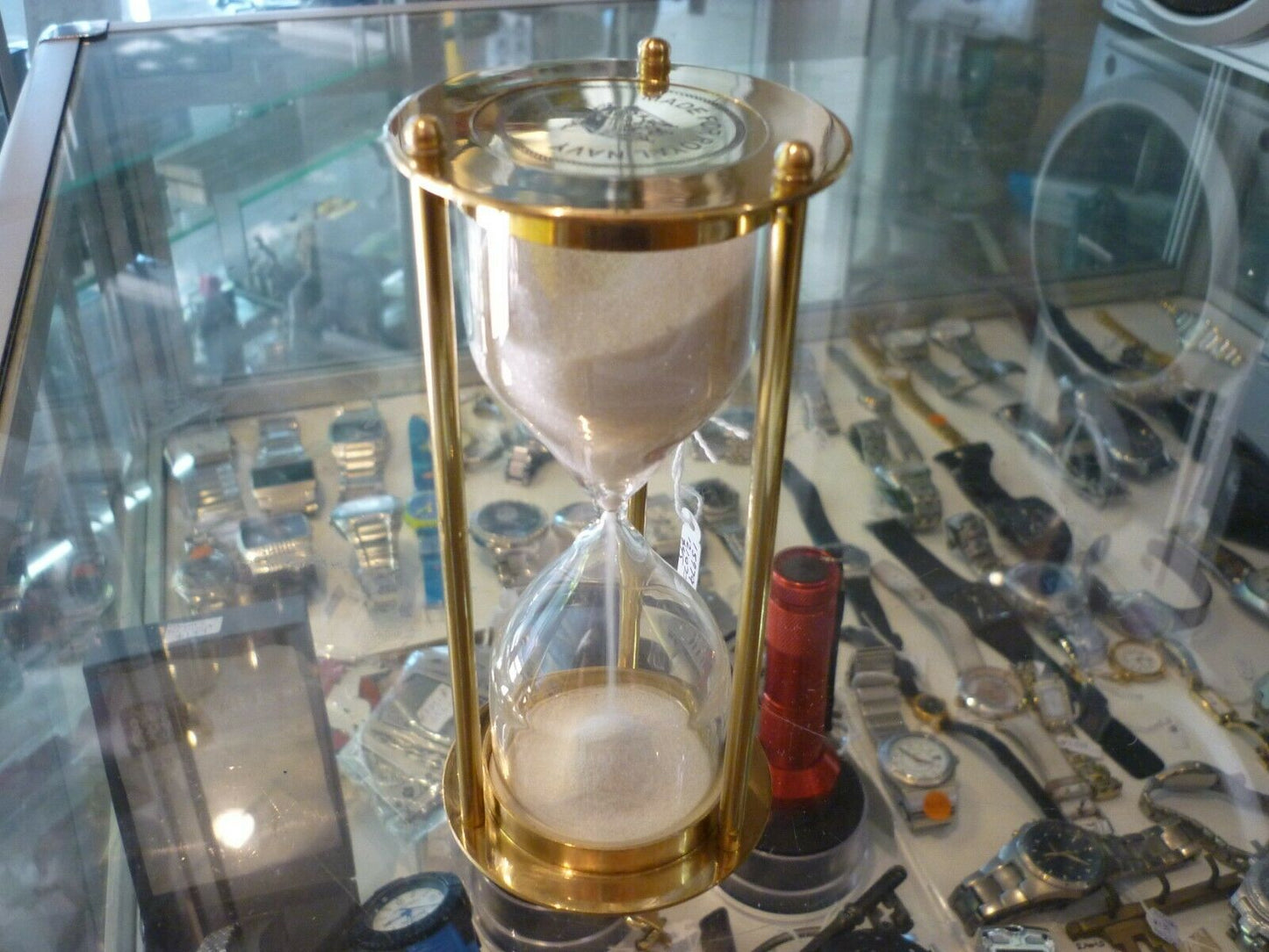 REPLICA VINTAGE NAUTICAL BRASS SAND TIMER MARITIME HOURGLASS