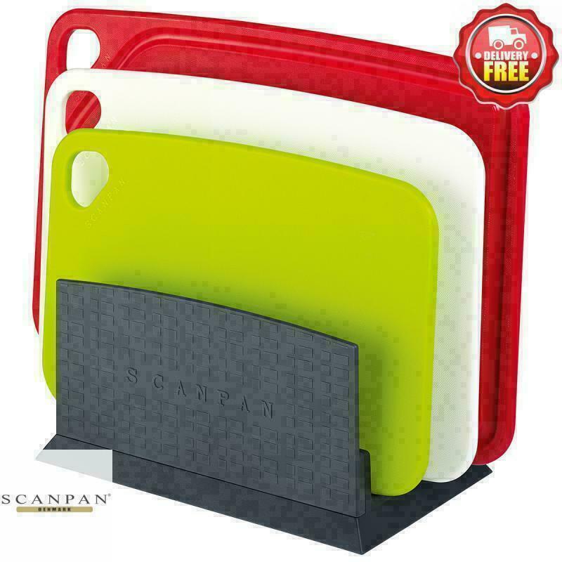 GENUINE SCANPAN 18700 4 PIECE - CUTTING BOARD SET WITH STAND / NEW