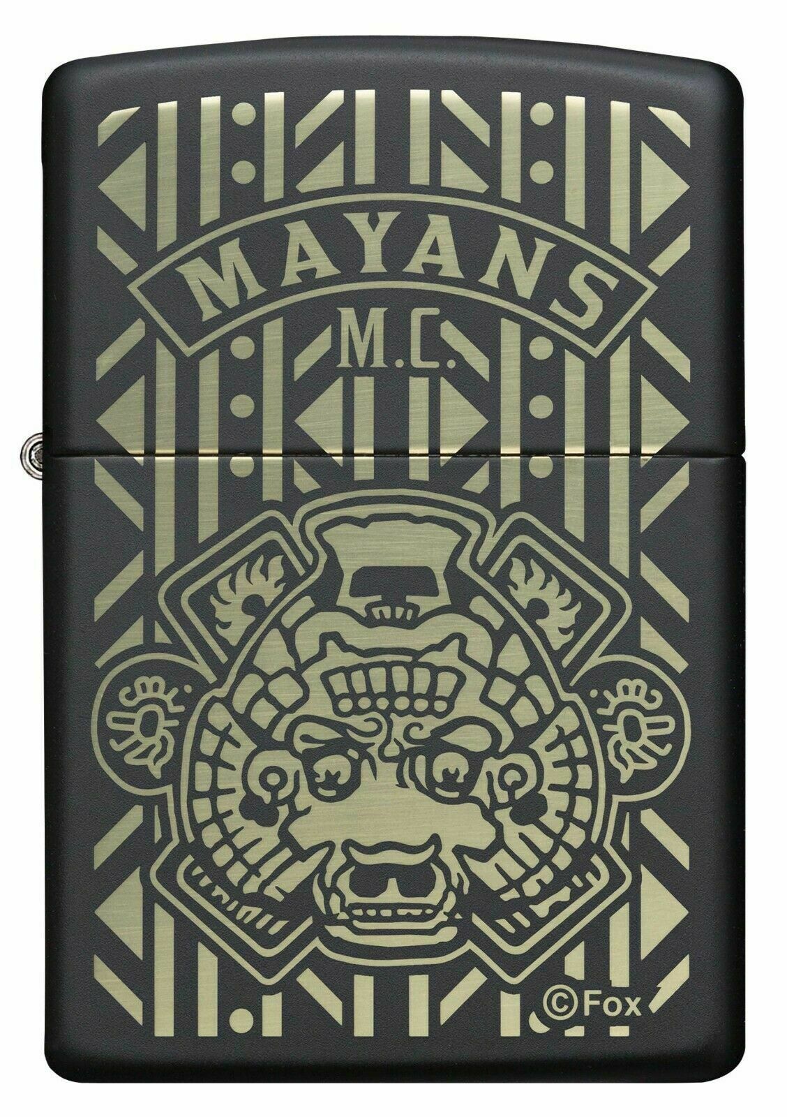 GENUINE ZIPPO LIGHTER BLACK MATTE MAYANS MC (91087) GIFT BOXED
