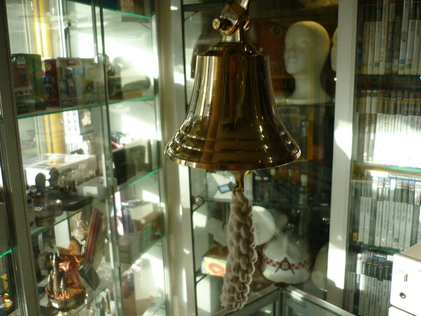 BRASS WALL BELL VINTAGE SHIP's SCHOOL PUB LAST ORDERS DINNER DOOR 4'' AU STOCK !
